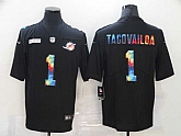 Nike Miami Dolphins #1 Tua Tagovailoa Multi-Color Black Crucial Catch Vapor Untouchable Limited Jersey,baseball caps,new era cap wholesale,wholesale hats